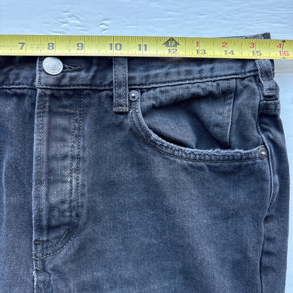 We The Free‎ Free People Black Straight Distressed Jeans Raw Hem Button Fly 28 - Picture 9 of 13
